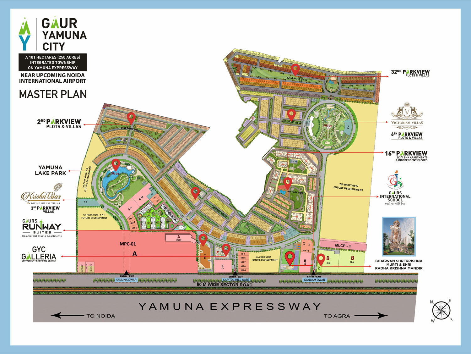 gaur yamuna city location map